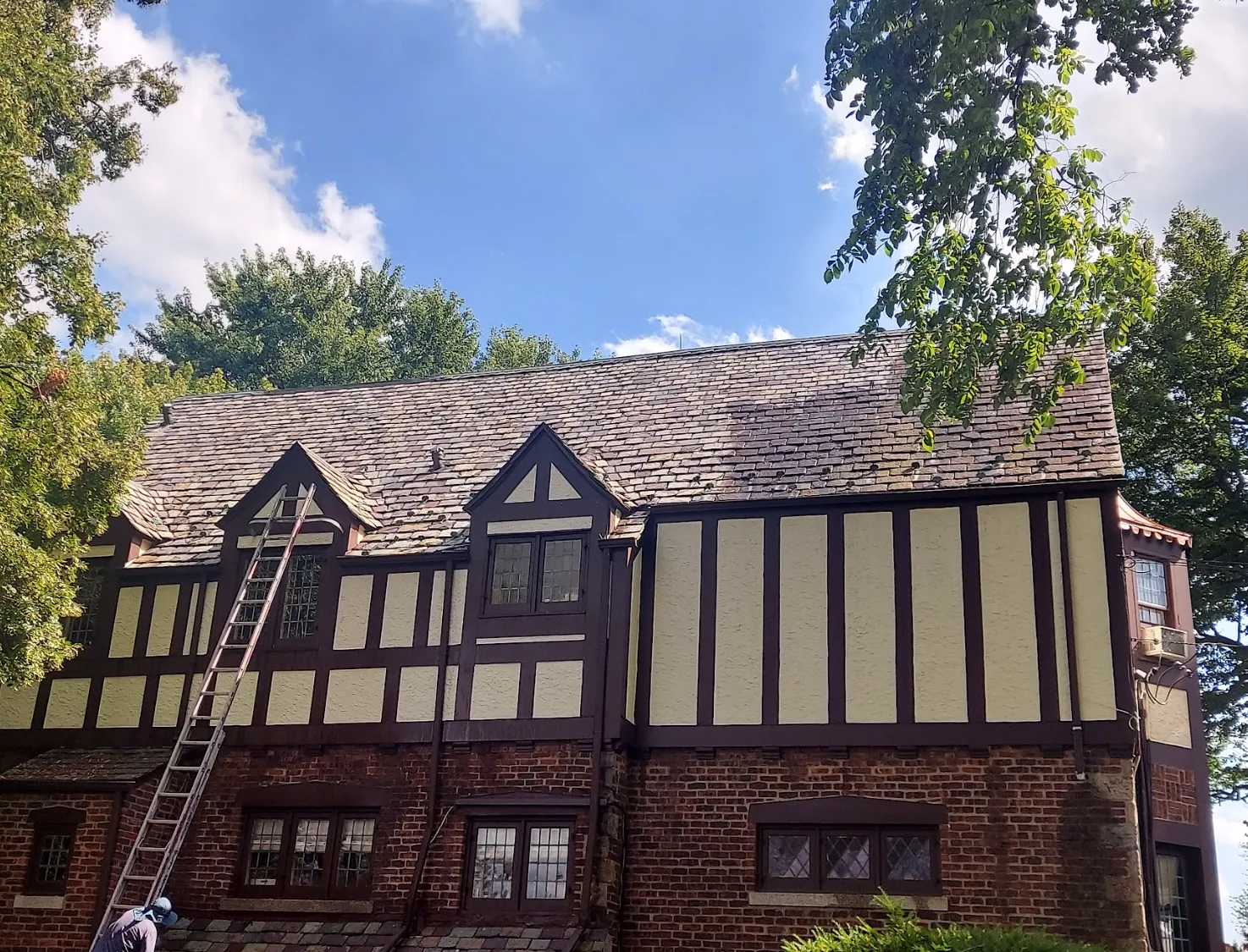 Roof and gutter line on a completed project
